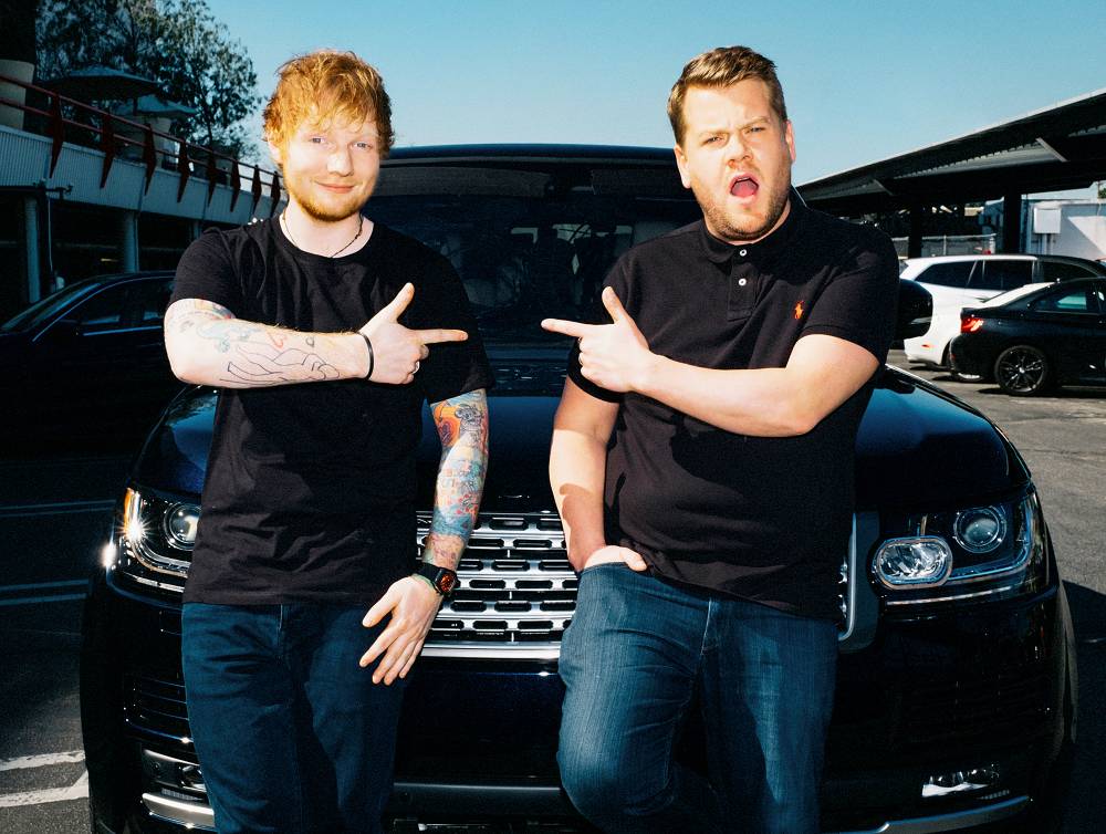 Ed Sheeran and James Corden