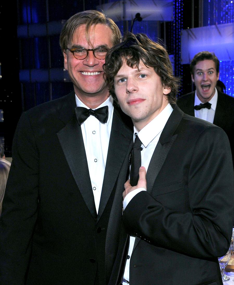 Aaron Sorkin, Jesse Eisenberg and Armie Hammer