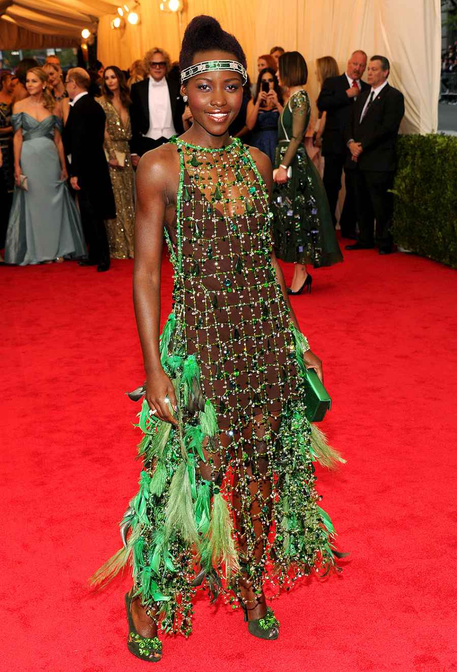 Lupita Nyong'o wears an interesting Prada dress at Met Gala 2014