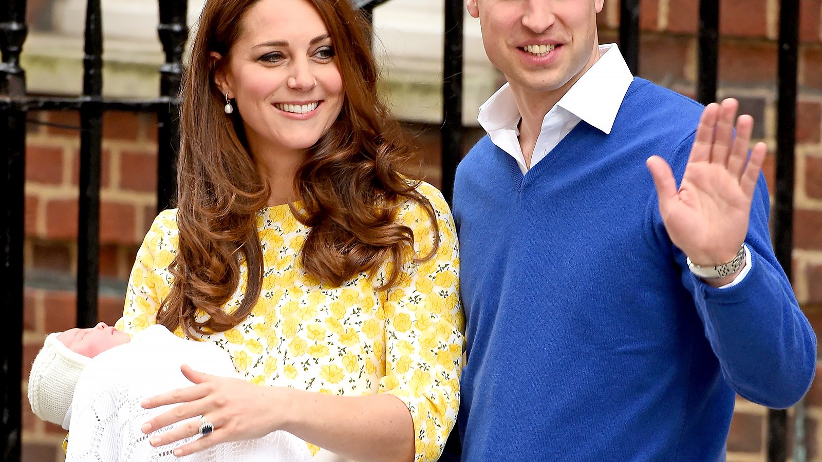 Kate Middleton and Prince William exit the Lindo Wing on May 2, 2015.