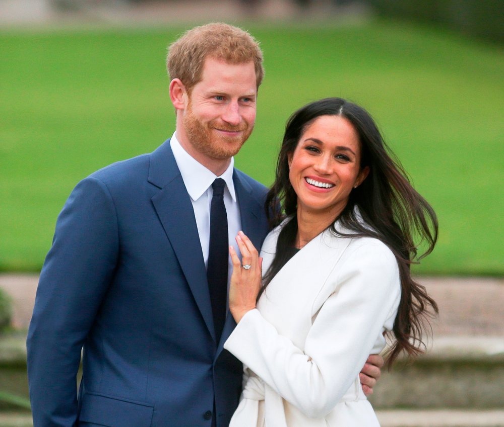 Prince Harry and Meghan Markle attend an official photocall to announce their engagement at The Sunken Gardens at Kensington Palace on November 27, 2017 in London, England.