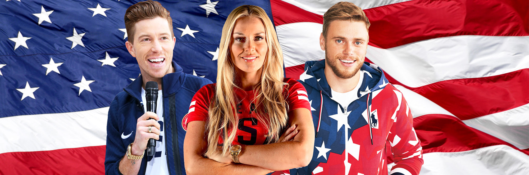 Shaun White, Lindsey Vonn, and Gus Kenworthy