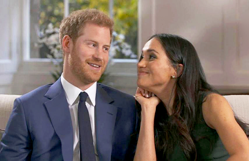 Prince Harry and Meghan Markle during interview outtakes