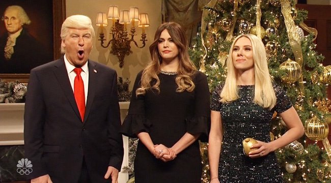 Alec Baldwin, Cecily Strong and Scarlett Johansson on 'Saturday Night Live'