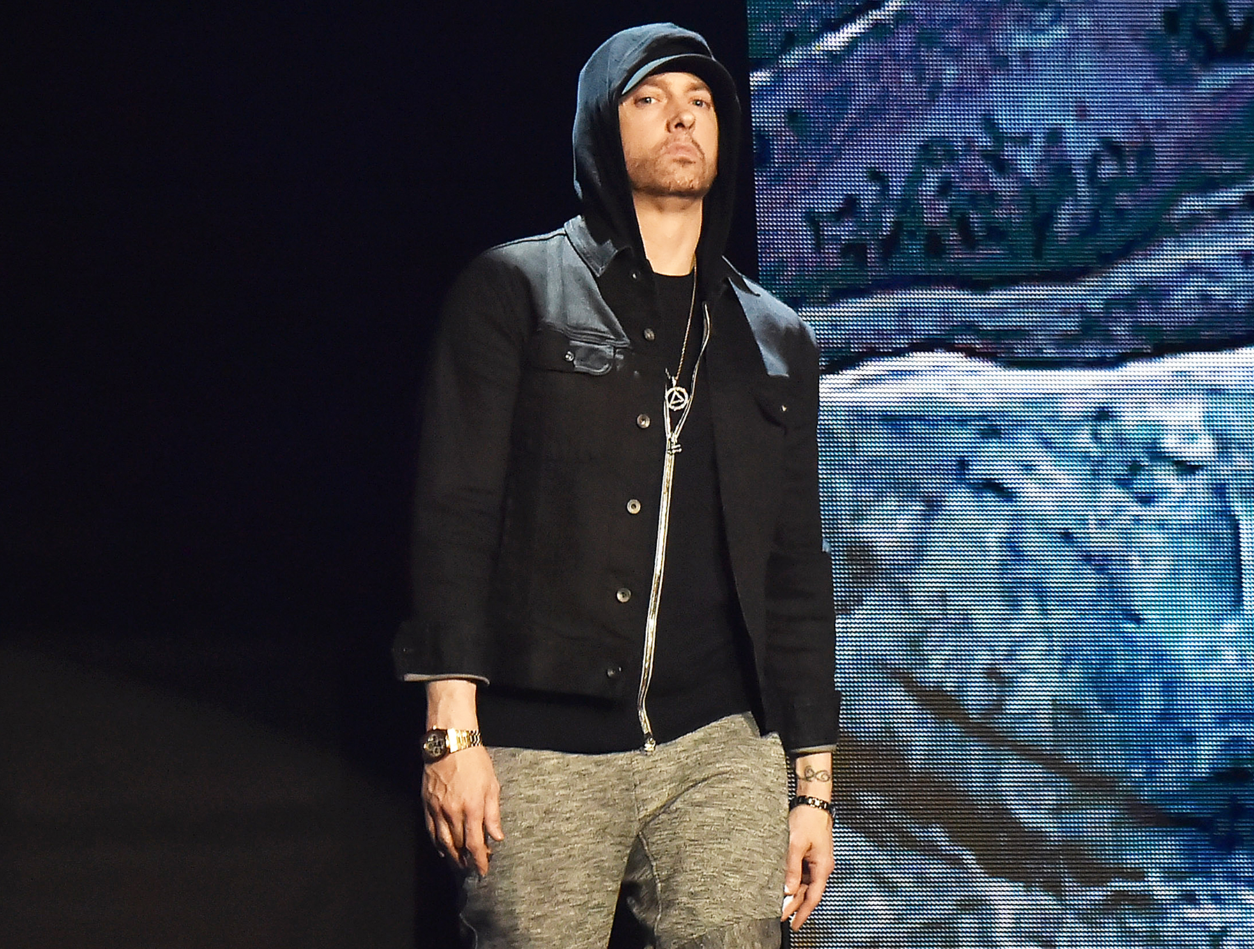 Eminem performs during the MTV EMAs 2017