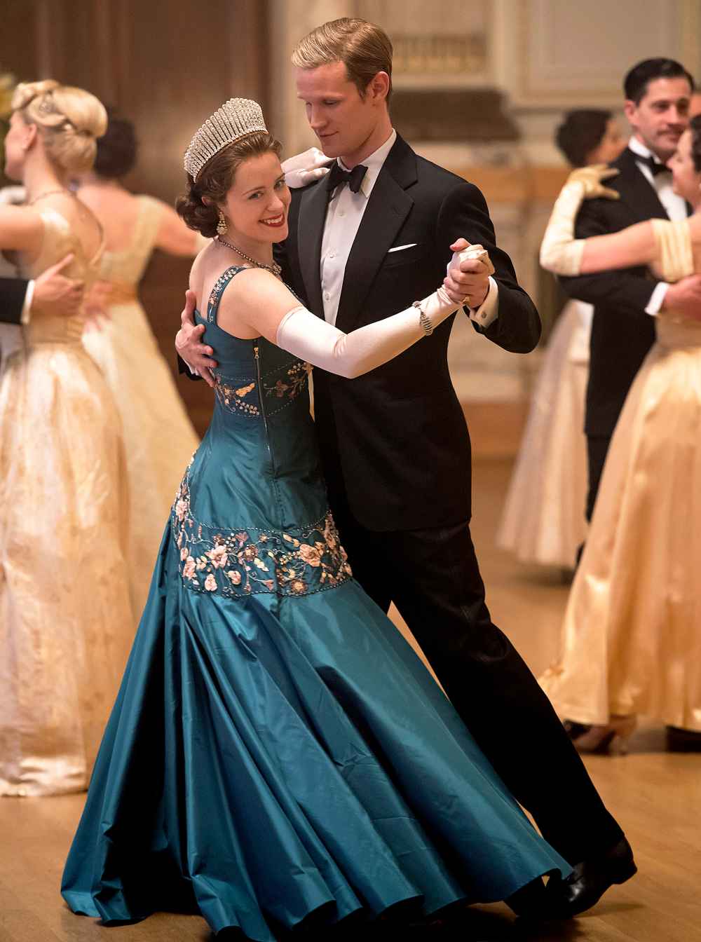 Claire Foy and Matt Smith as Queen Elizabeth and Prince Philip in ‘The Crown‘