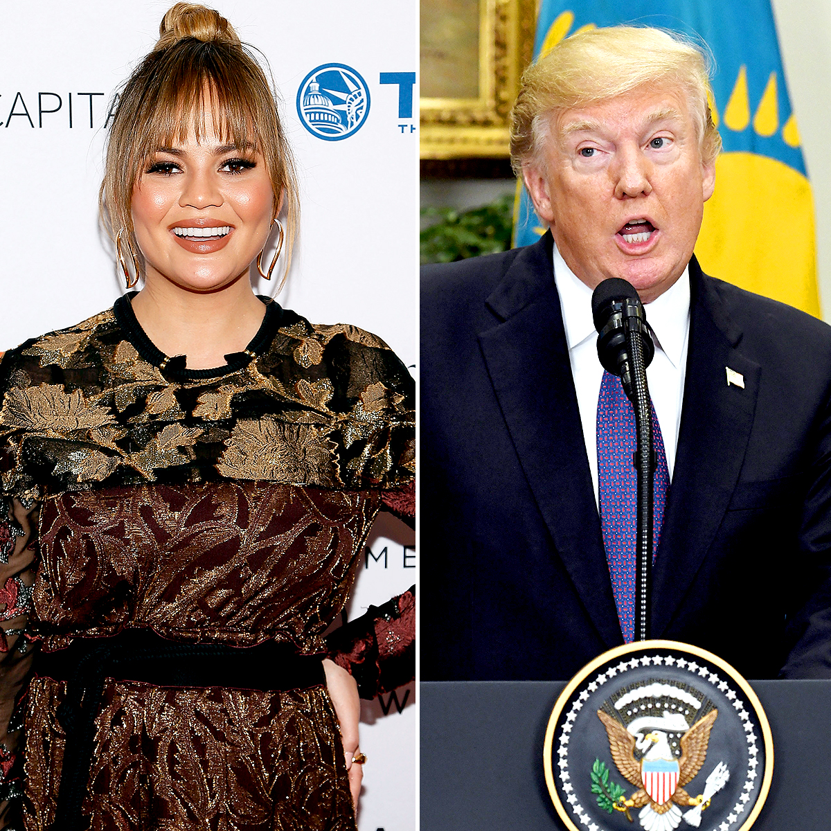 Chrissy Teigen and Donald Trump