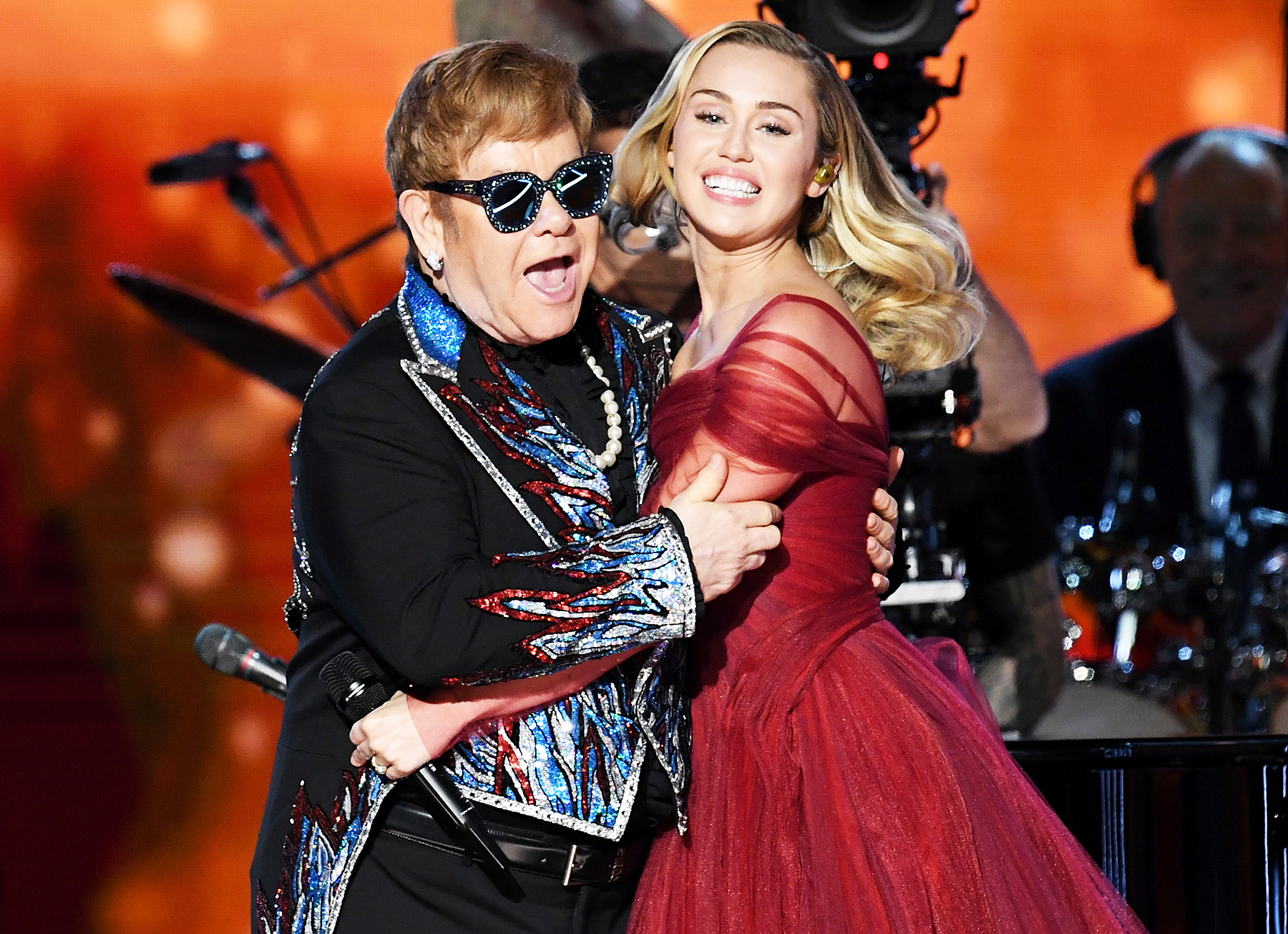 Elton John Miley Cyrus Grammys 2018