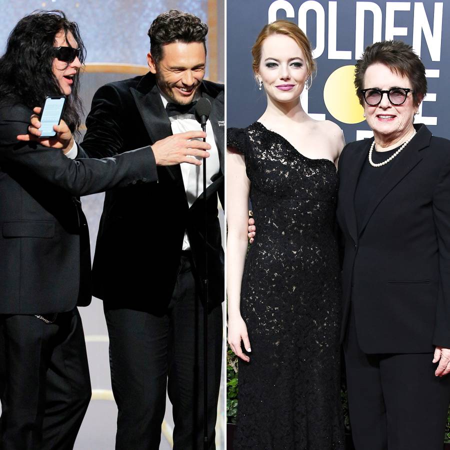 Tommy Wiseau James Franco Emma Stone Billie Jean King Golden Globes 2018