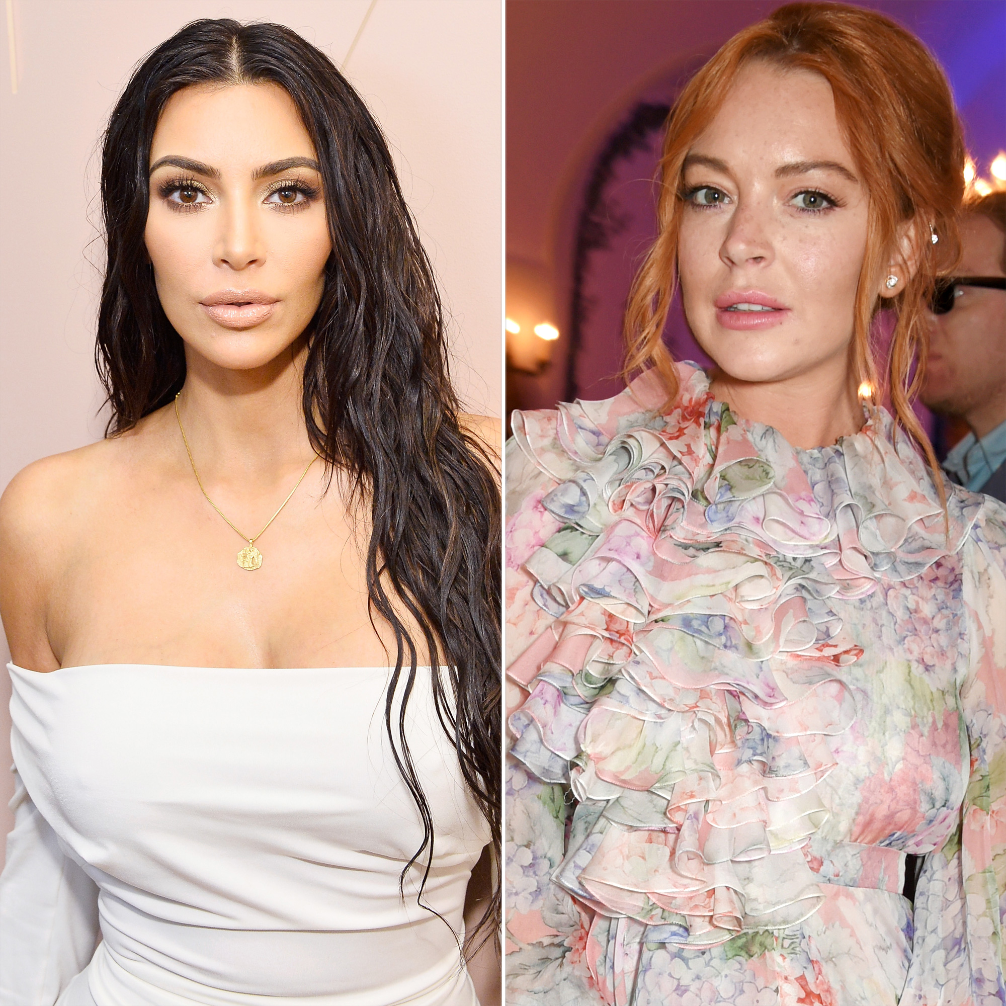Kim Kardashian and LIndsay Lohan