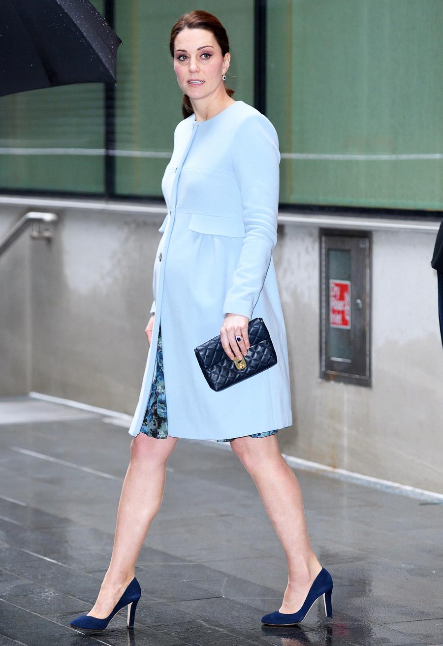 Kate Middleton pale blue Maternity coat