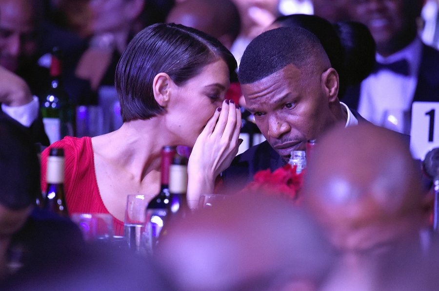 Katie Holmes, Jamie Foxx, Date, Clive Davis, Pre-Grammy Party