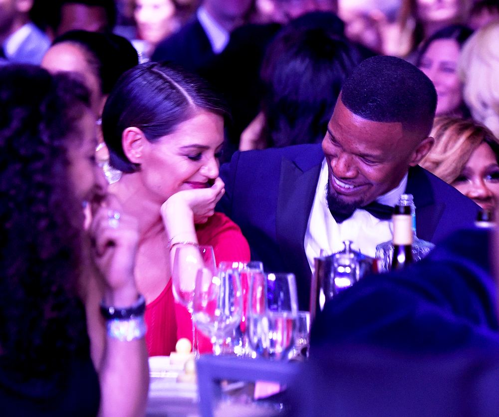 Katie Holmes and Jamie Foxx attend the Clive Davis and Recording Academy Pre-Grammy Gala and Grammy Salute to Industry Icons Honoring Jay-Z on January 27, 2018 in New York City.