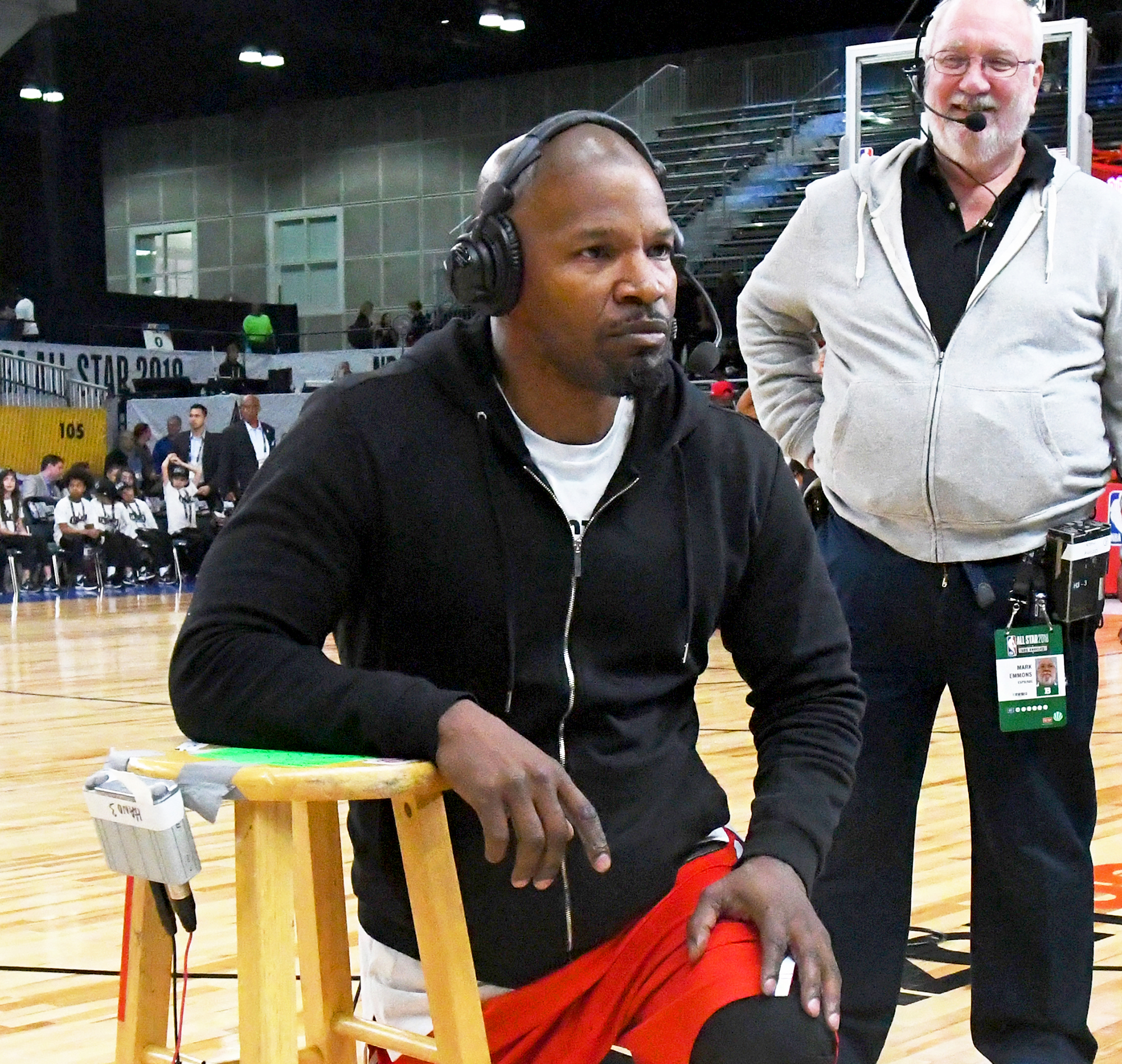 Jamie Foxx during the 2018 NBA All-Star Game Celebrity Game at Los Angeles Convention Center on February 16, 2018 in Los Angeles, California.