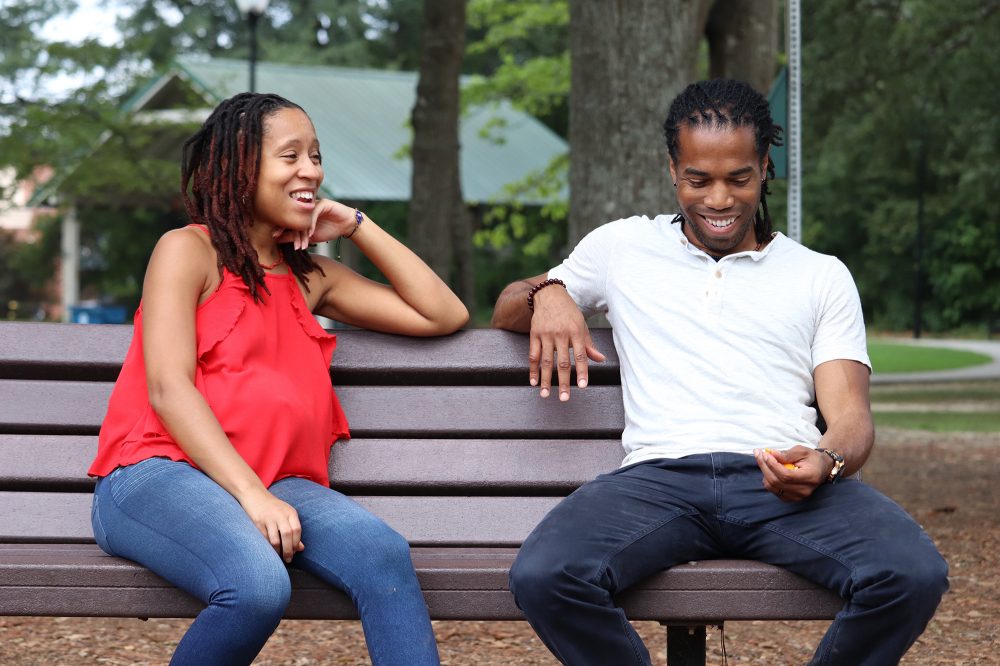 Dmitri and Ashley talk on park bench seeking sister wife