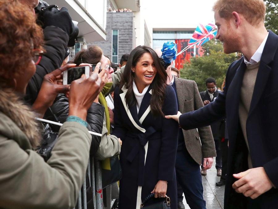 Prince Harry and Meghan Markle Hug Kids at Royal Engagement