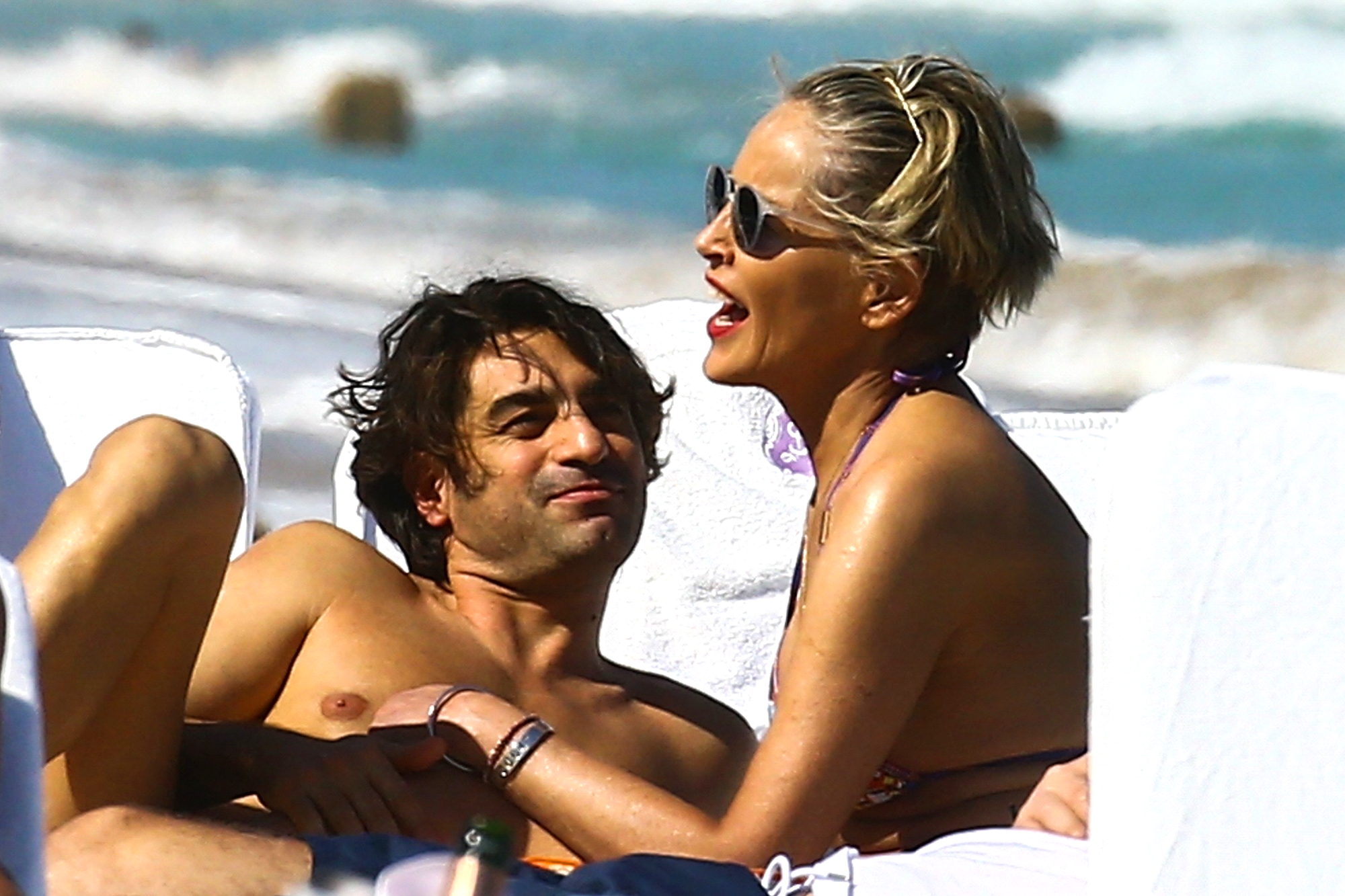 David DeLuise Sharon Stone bikini engaged