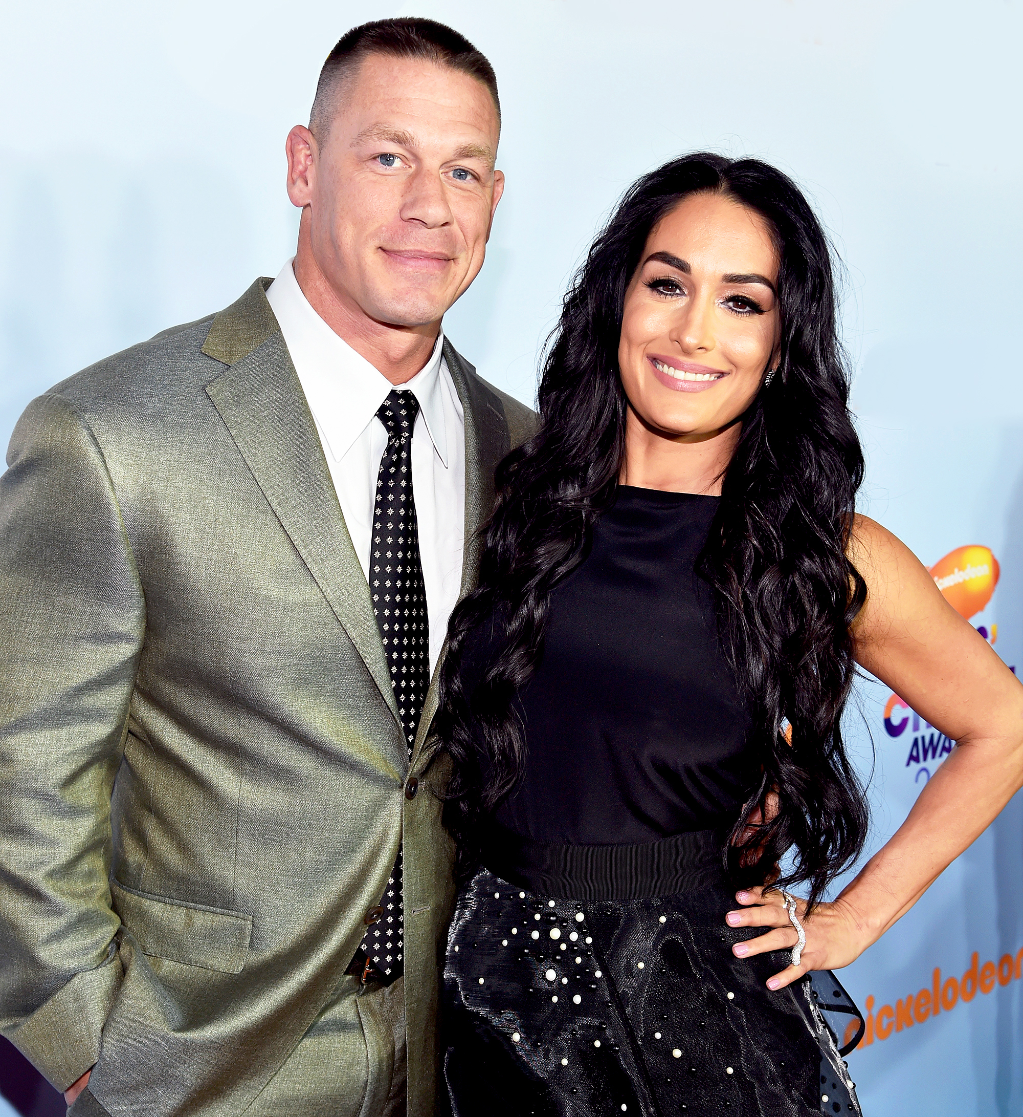 John Cena and Nikki Bella at Nickelodeon's 2017 Kids' Choice Awards at USC Galen Center in Los Angeles, California.