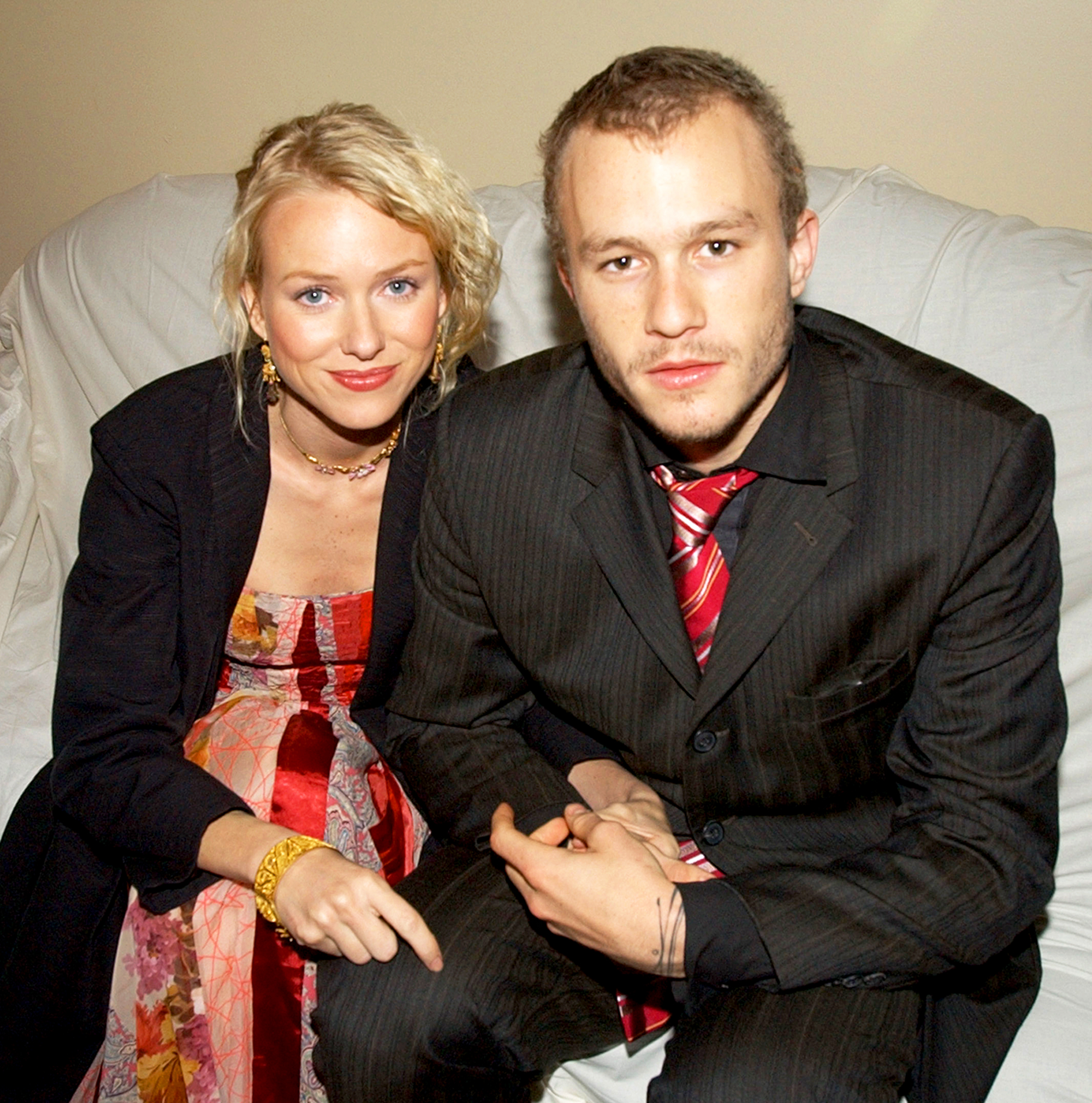 Naomi Watts and Heath Ledger attend the 2002 GQ Men of the Year Awards in New York City.