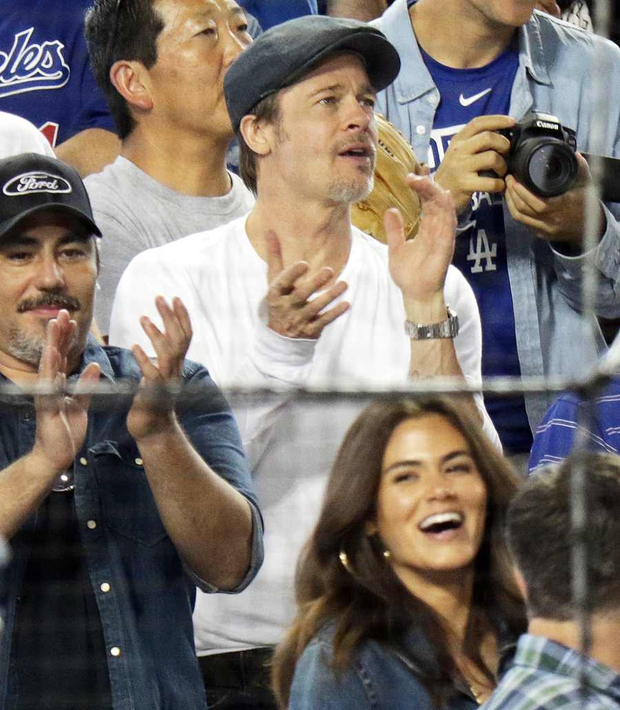 Brad Pitt Los Angeles Dodgers Game