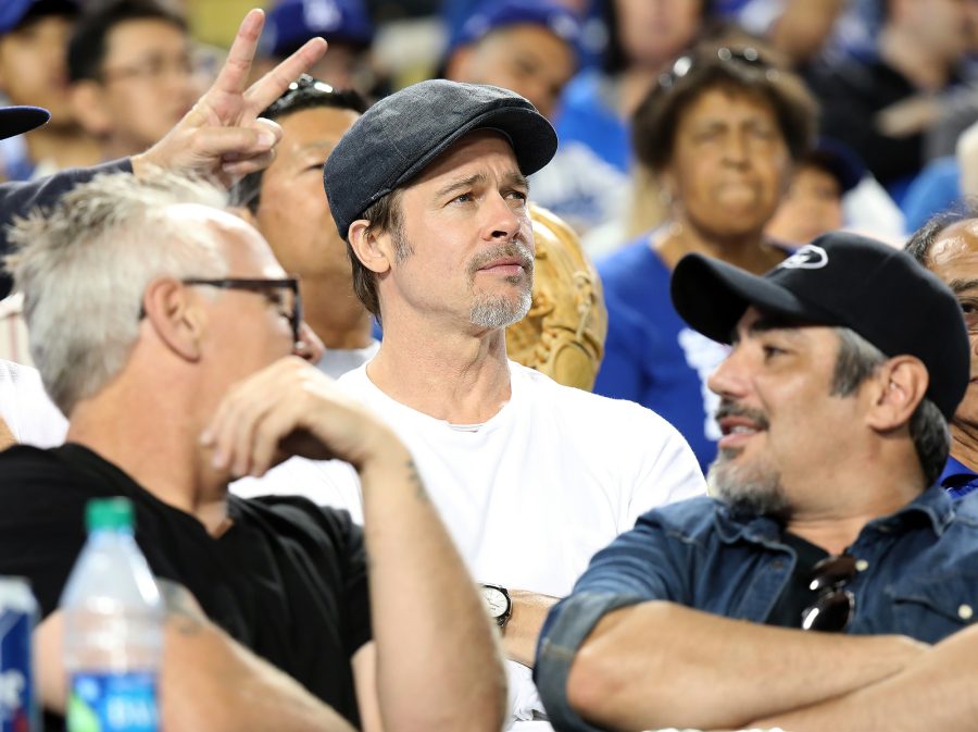 Brad Pitt Los Angeles Dodgers Game