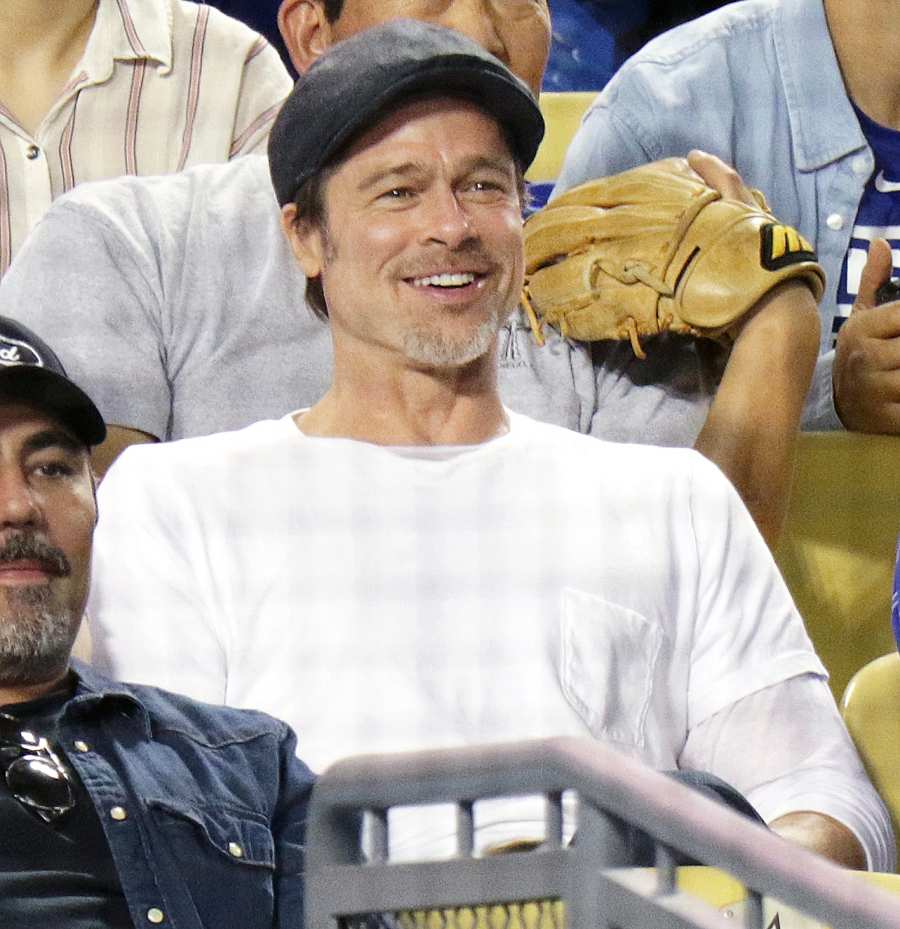 Brad Pitt Los Angeles Dodgers Game