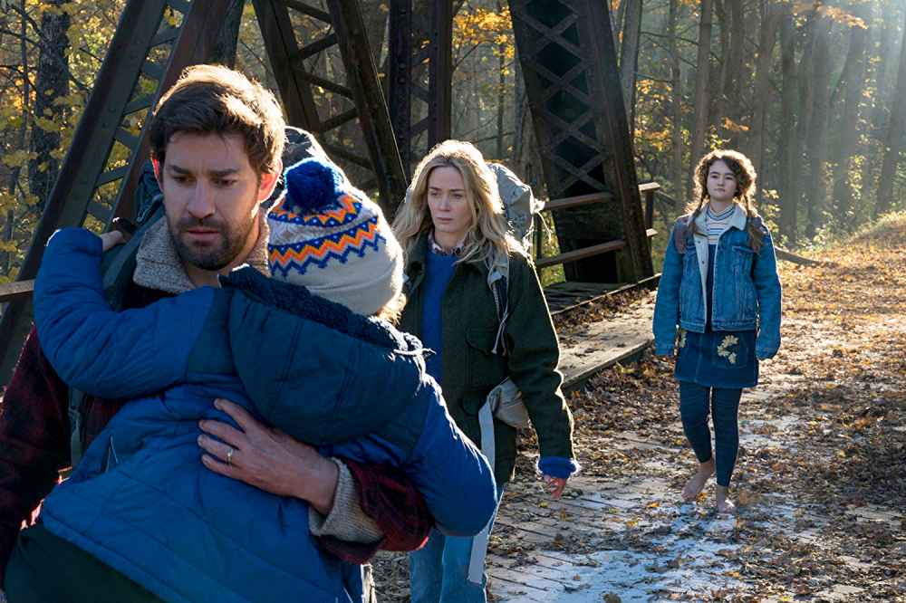 John Krasinski, Emily Blunt, Noah Jupe and Millicent Simmonds in ‘A Quiet Place‘