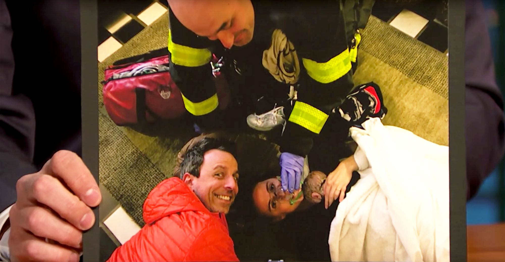 Seth Meyers and Alexi Ashe