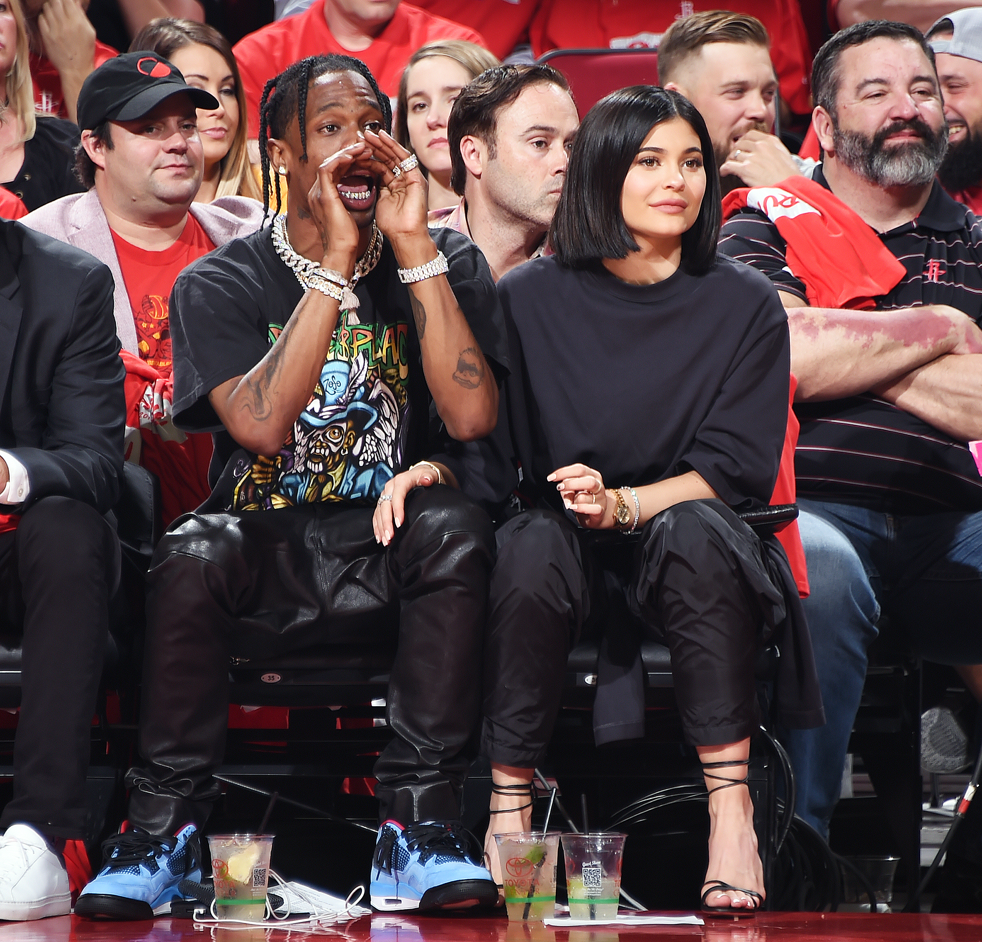 Travis Scott Kylie Jenner NBA Playoffs