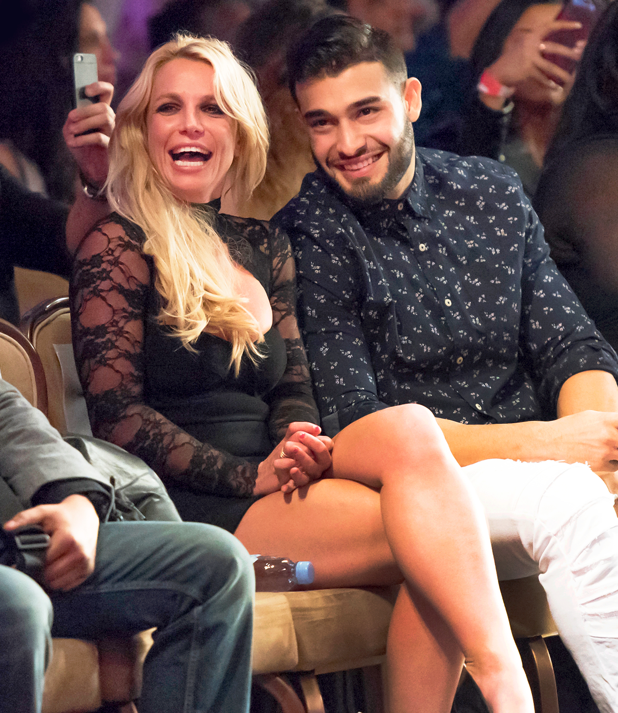 Britney Spears and Sam Asghari attend 2017 Art Hearts Fashion LAFW Fall/Winter at The Beverly Hilton Hotel in Beverly Hills.