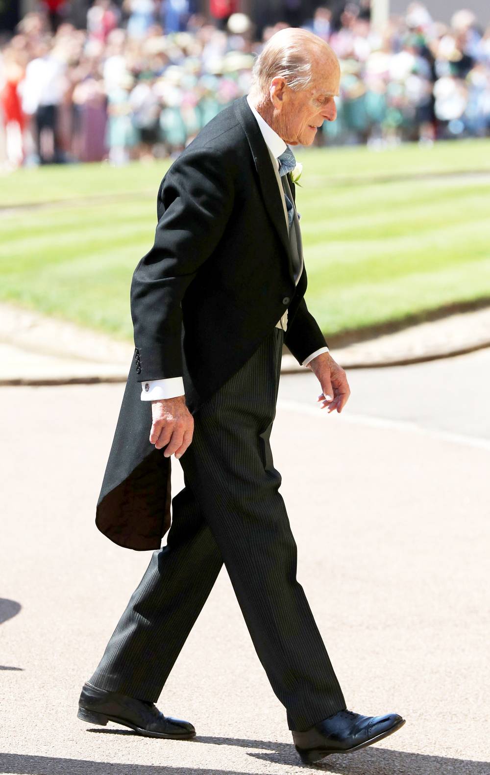 Prince Philip, Duke of Edinburgh arrives for the wedding ceremony of Britain's Prince Harry, Duke of Sussex and US actress Meghan Markle at St George's Chapel, Windsor Castle, in Windsor, on May 19, 2018.