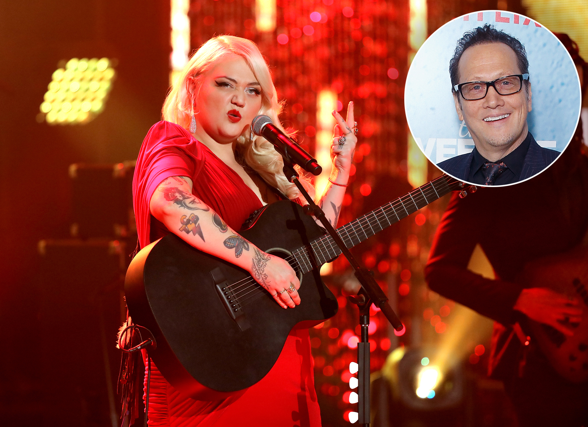 Musician Elle King and Rob Schneider