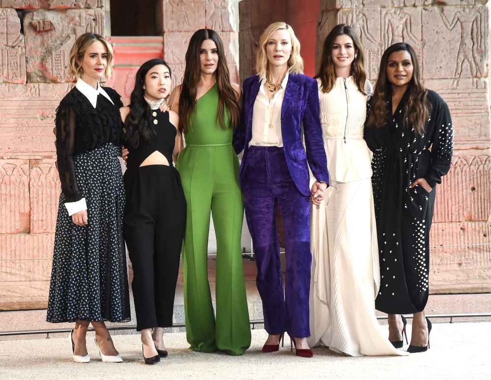 Sarah Paulson, Awkwafina, Sandra Bullock, Cate Blanchett, Anne Hathaway and Mindy Kalling