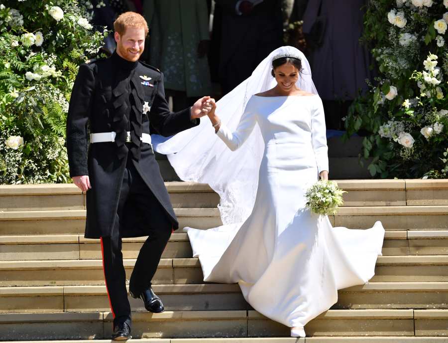 Prince Harry and Meghan leave Windsor Castle.