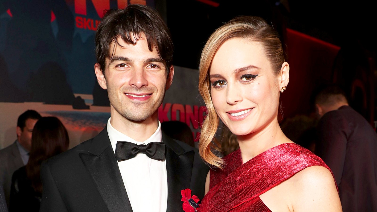 Alex Greenwald and Brie Larson attend the 2017 premiere of Warner Bros. Pictures' "Kong: Skull Island" at Dolby Theatre in Hollywood, California.