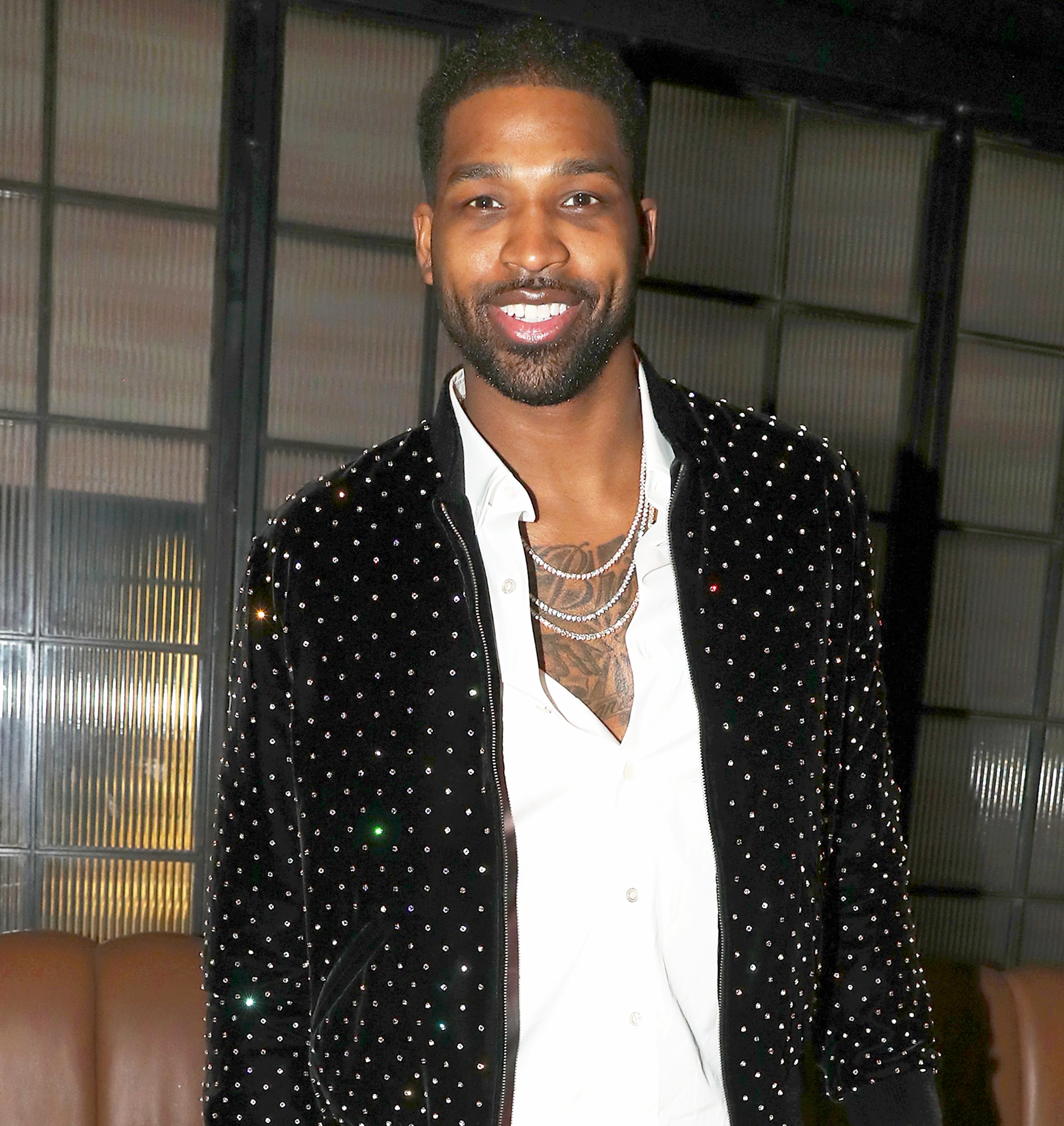 Tristan Thompson attends Remy Martin 2018 Viewing Party at Luchini Pizzeria and Bar in Los Angeles, California.