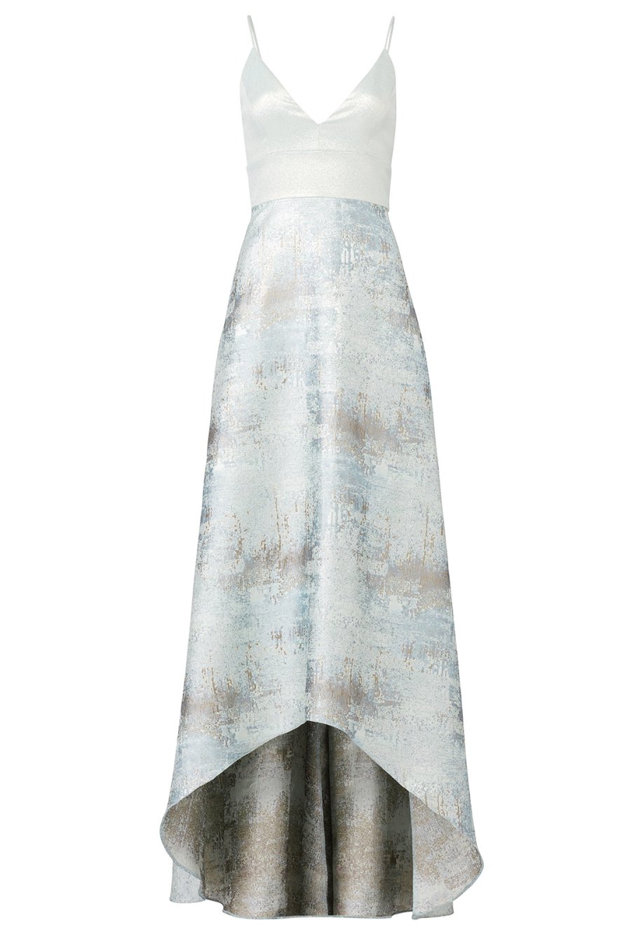 Badgley Mischa Metallic Blue Gown