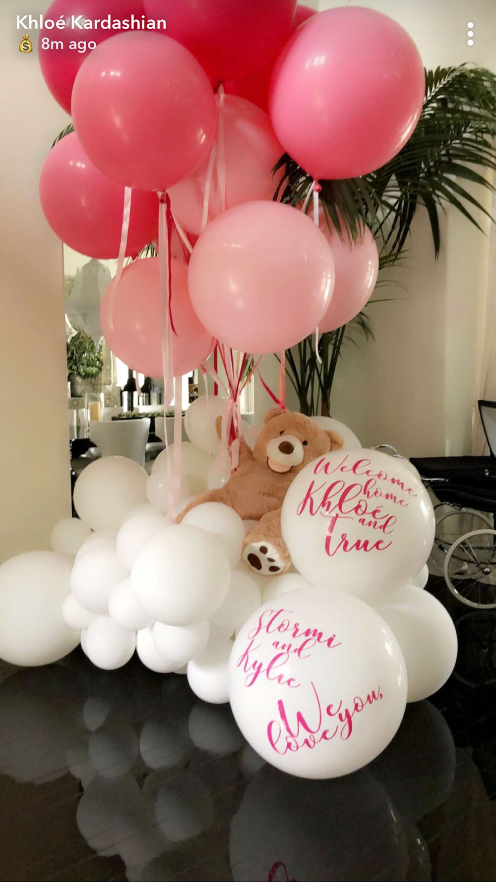 Khloe Kardashian, Tristan Thompson, Father's Day, True, Kylie Jenner, Stormi, Balloons, Snapchat