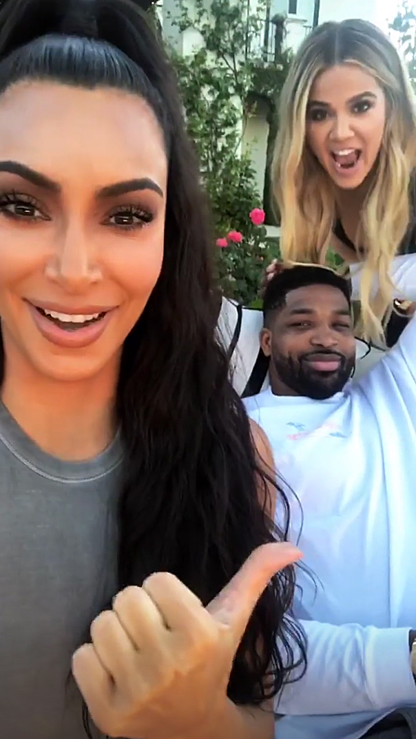 Kim Kardashian, Tristan Thompson and Khloe Kardashian