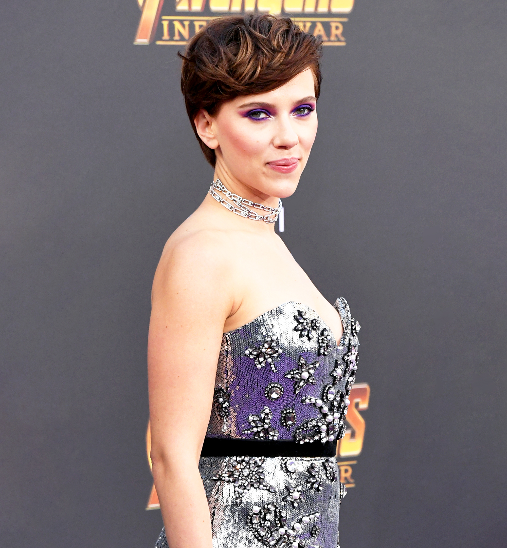 Scarlett Johansson attends the 2018 premiere of Disney and Marvel's 'Avengers: Infinity War' in Los Angeles, California.