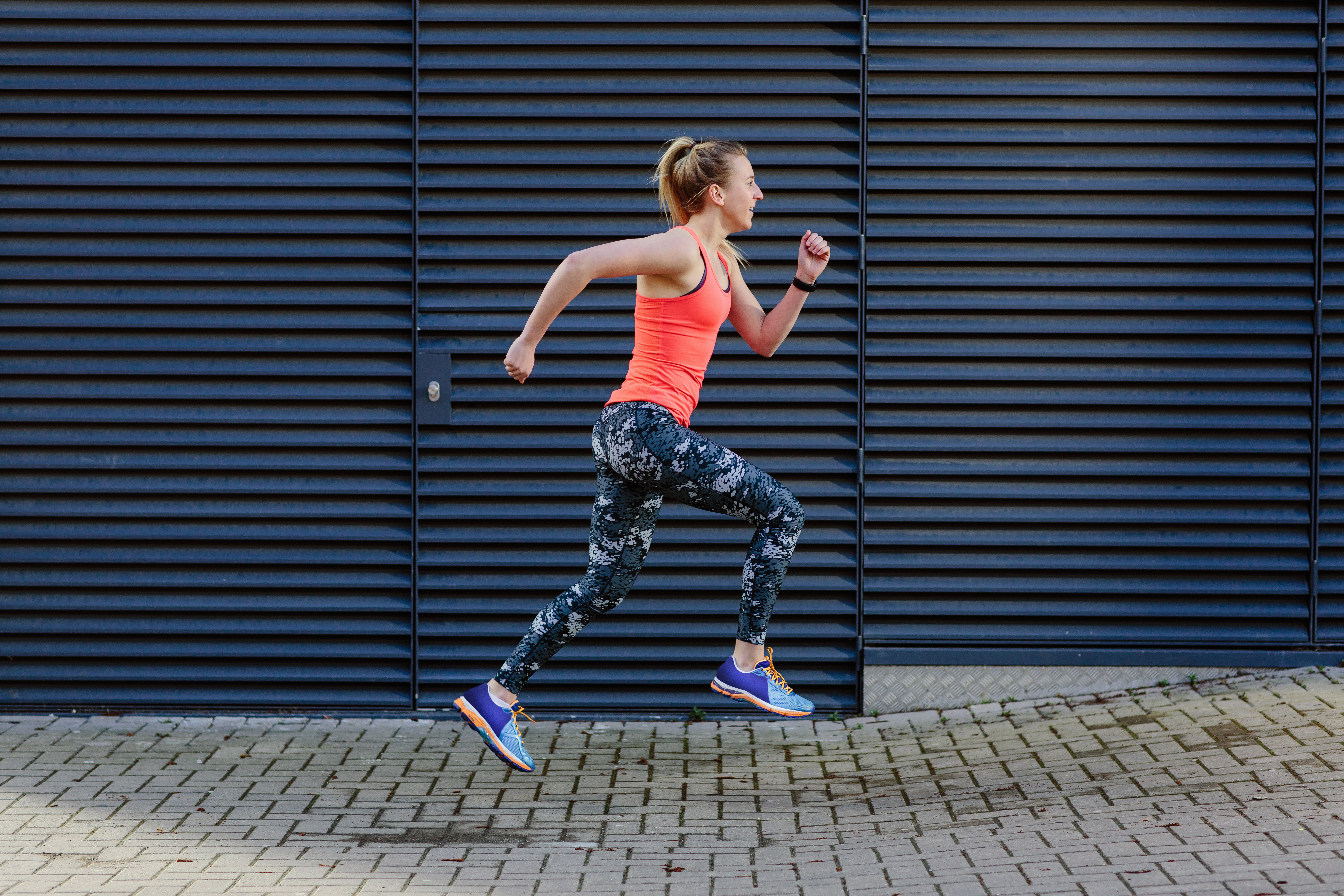 woman running in leggings