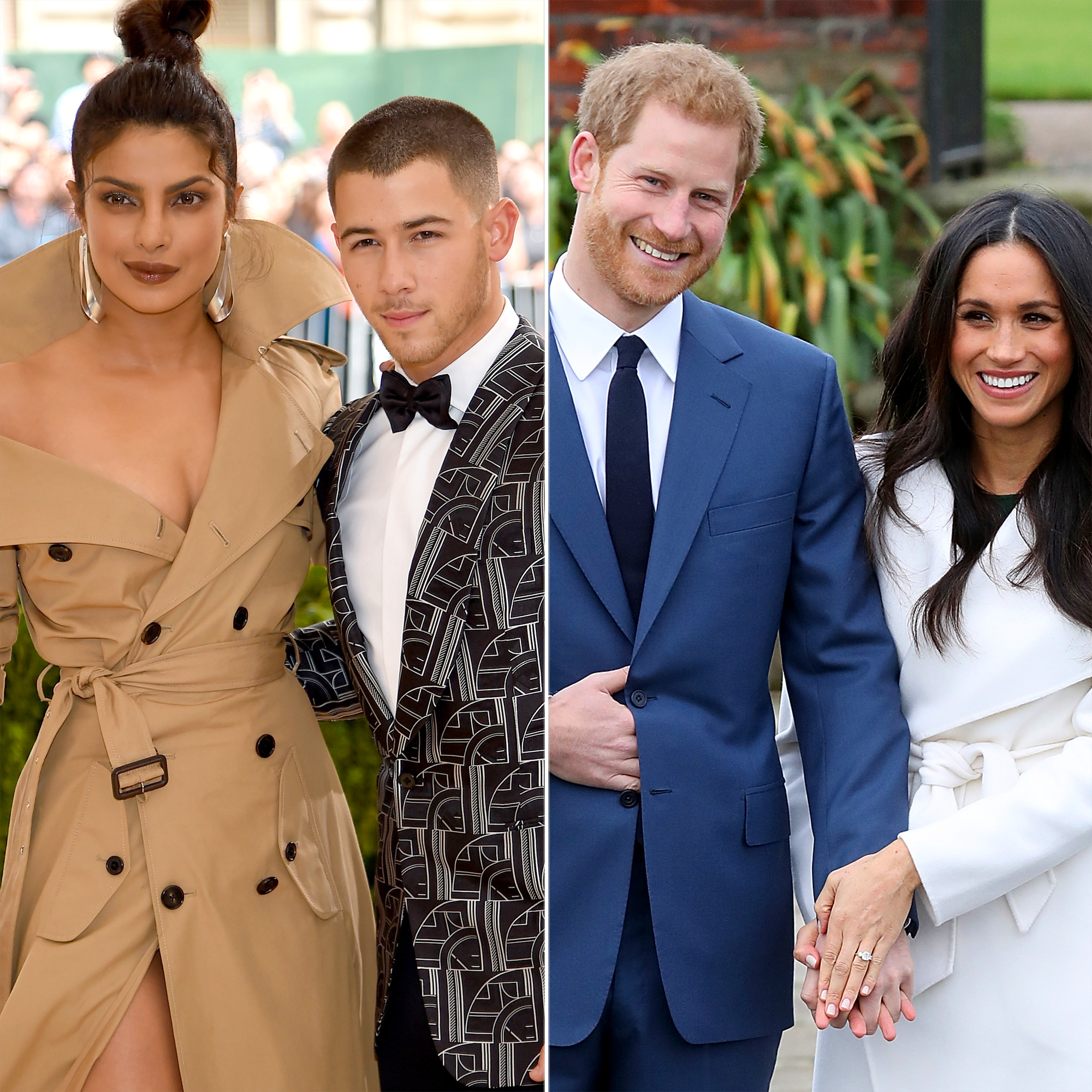 Priyanka Chopra and Nick Jonas with Prince Harry and Meghan Markle