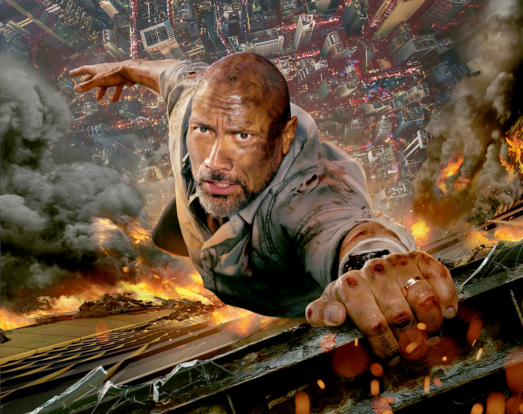 Dwayne Johnson in "Skyscraper"