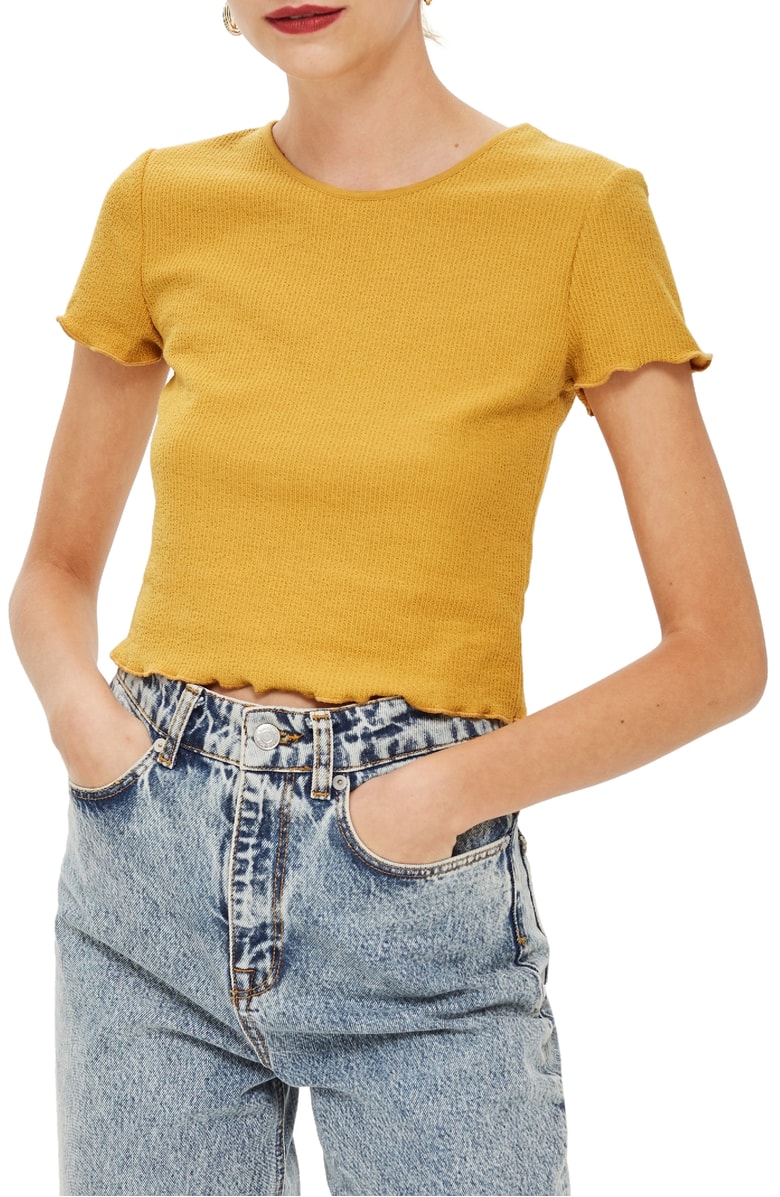 Topshop Crop Rib Knit Tee