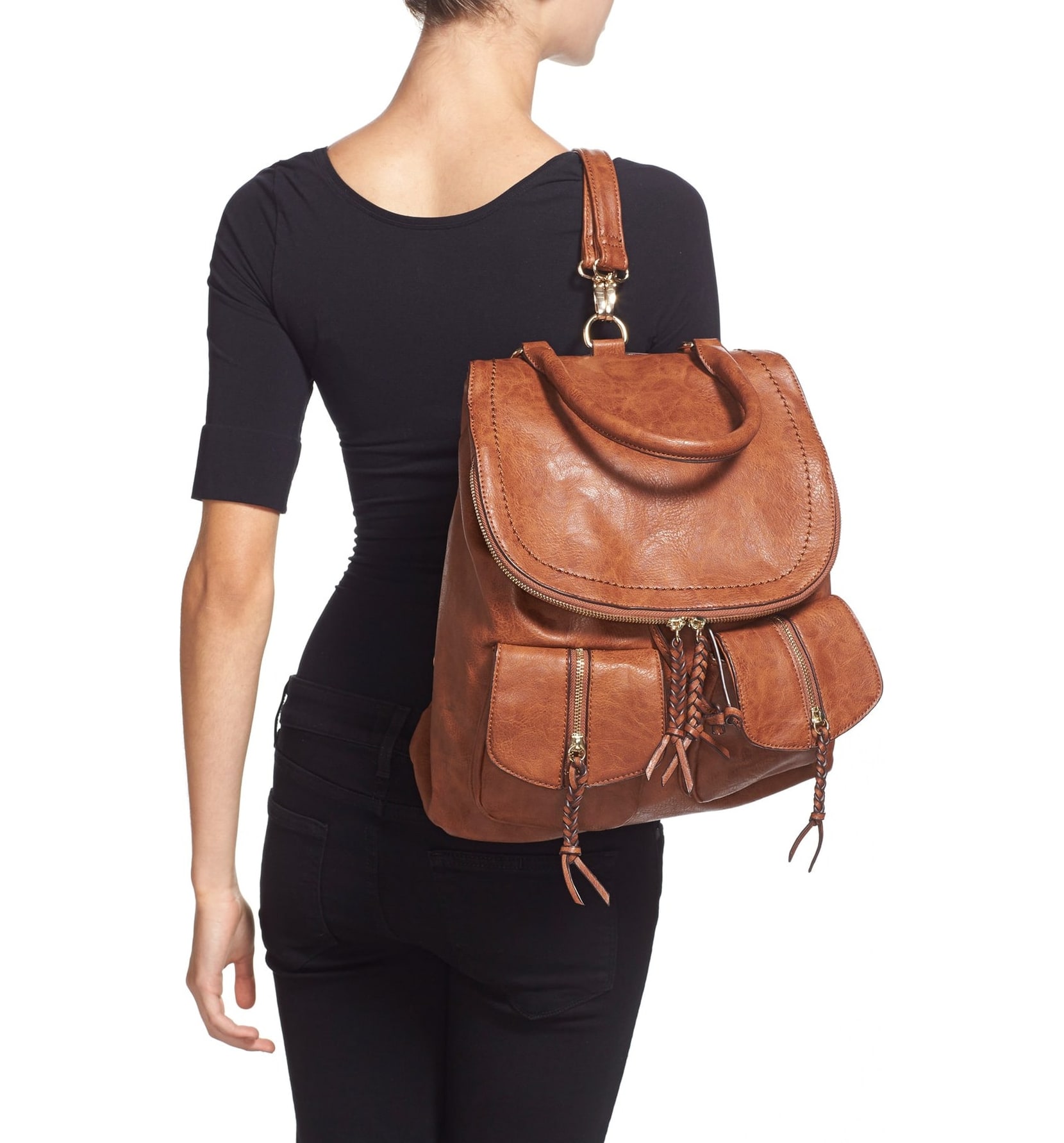Emery Faux Leather Backpack