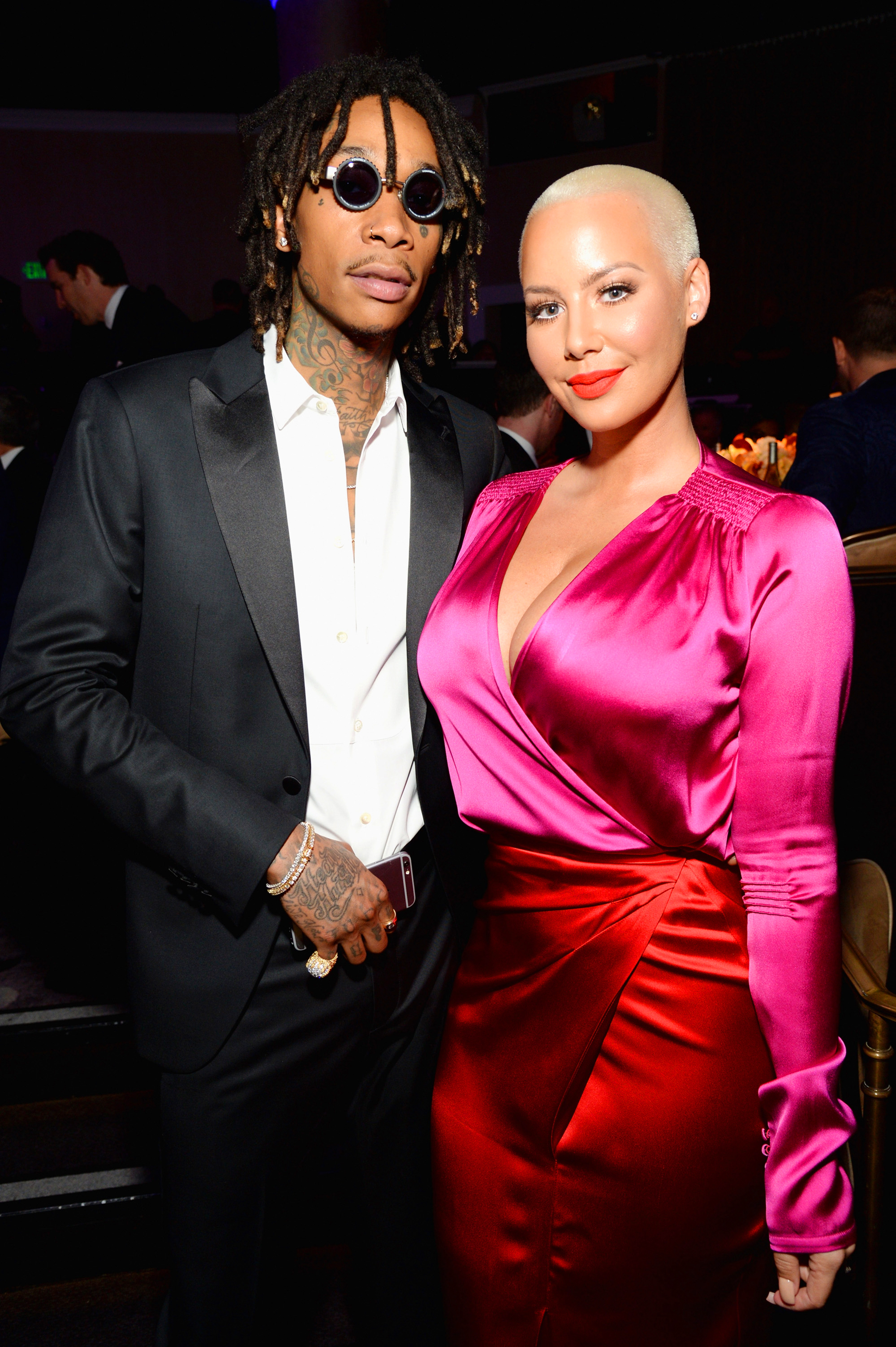 Recording artist Wiz Khalifa (L) and model-TV personality Amber Rose