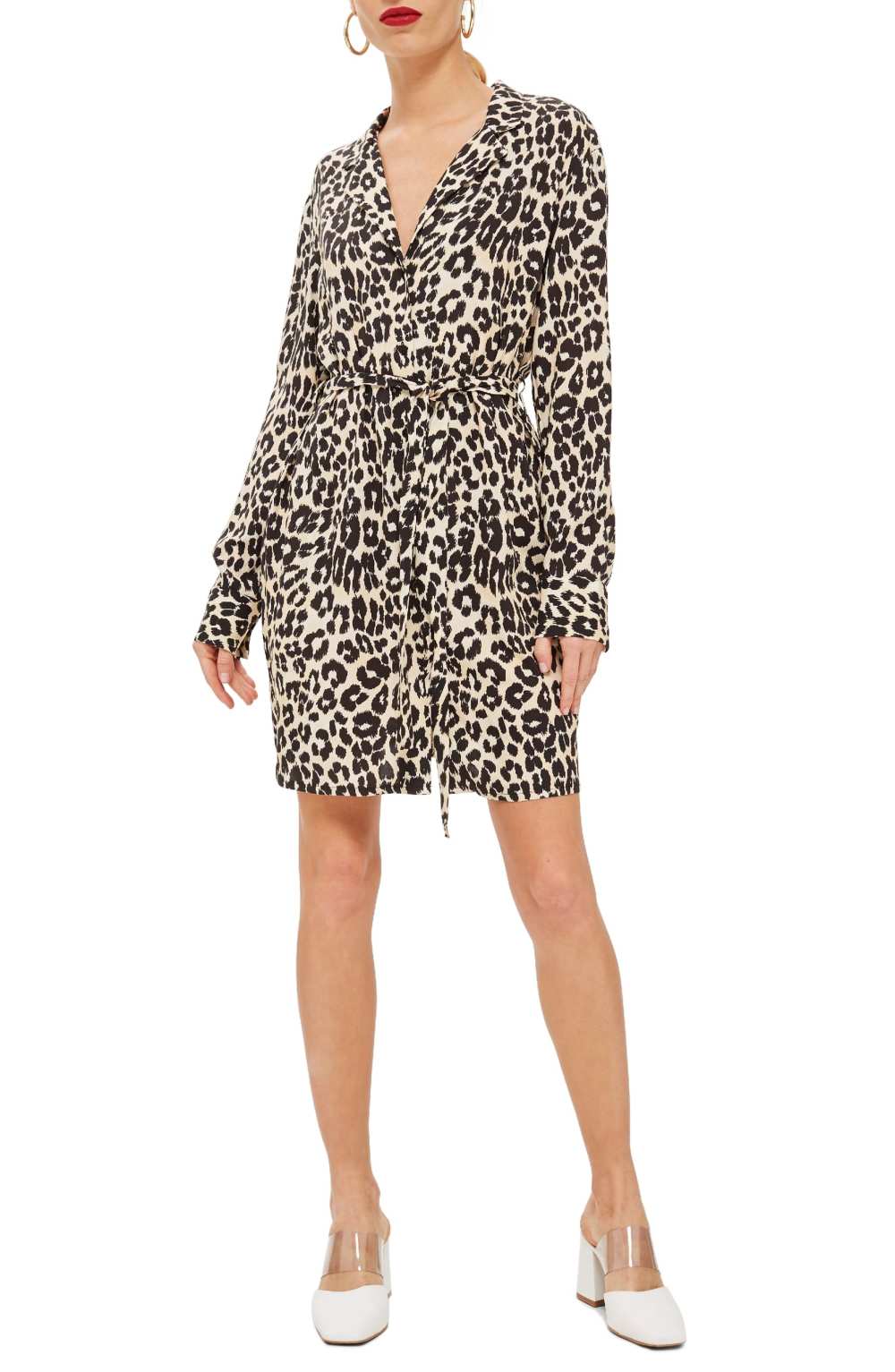 leopard print shirt dress