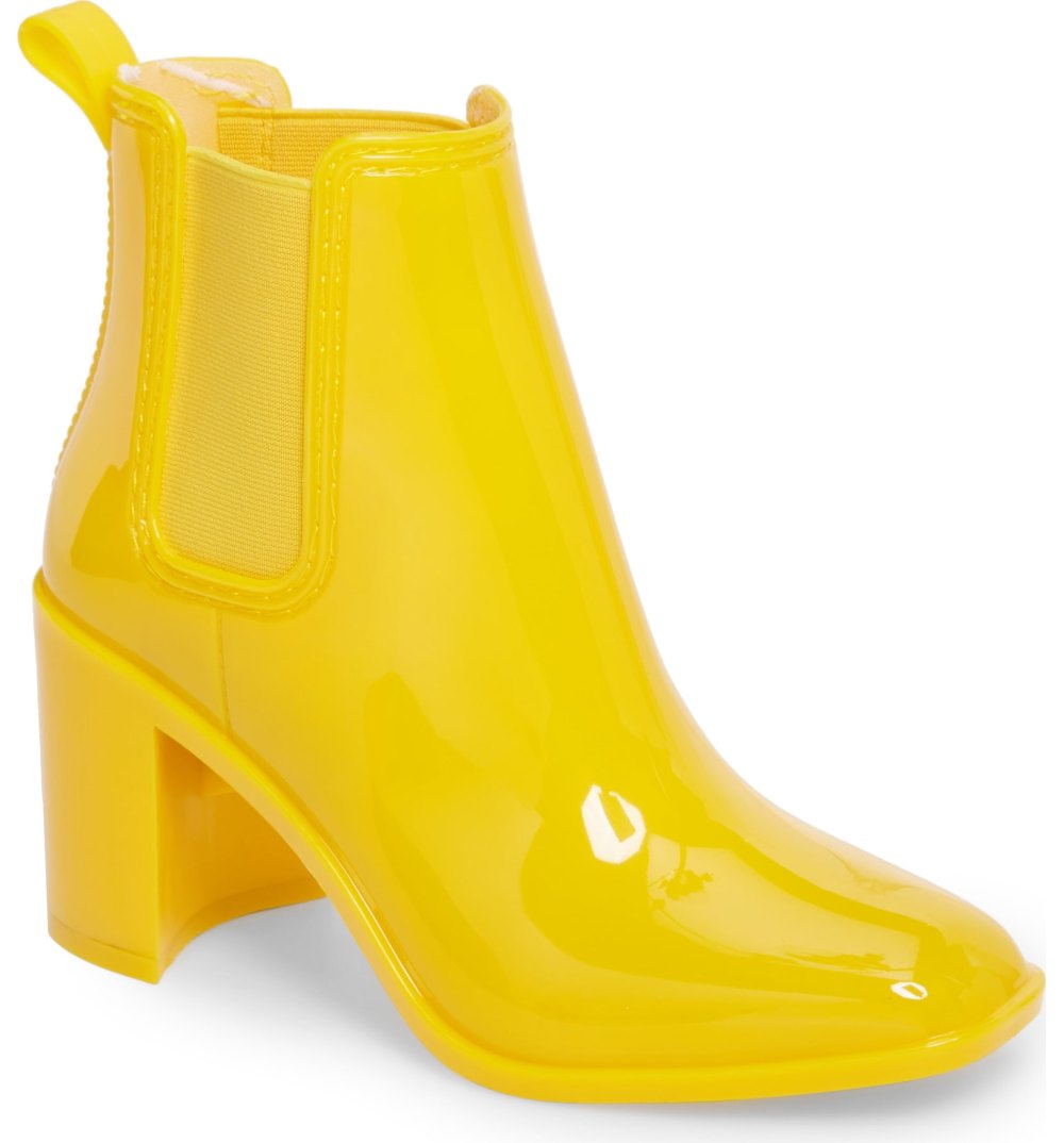 yellow rain boots