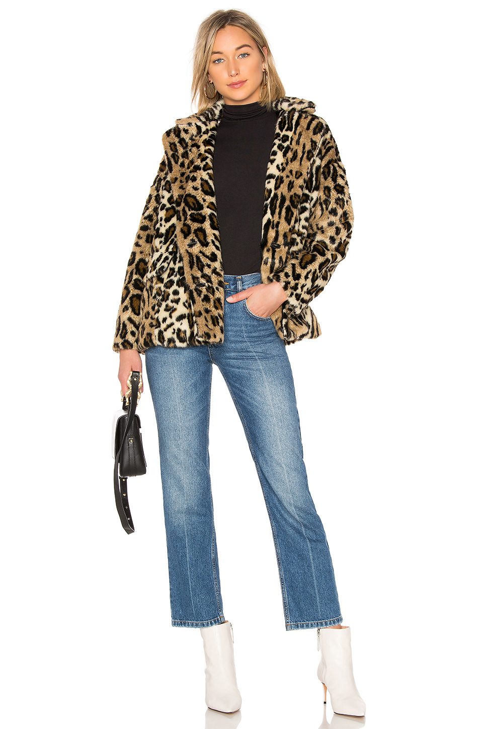 Free People Kate Faux Fur Leopard Coat