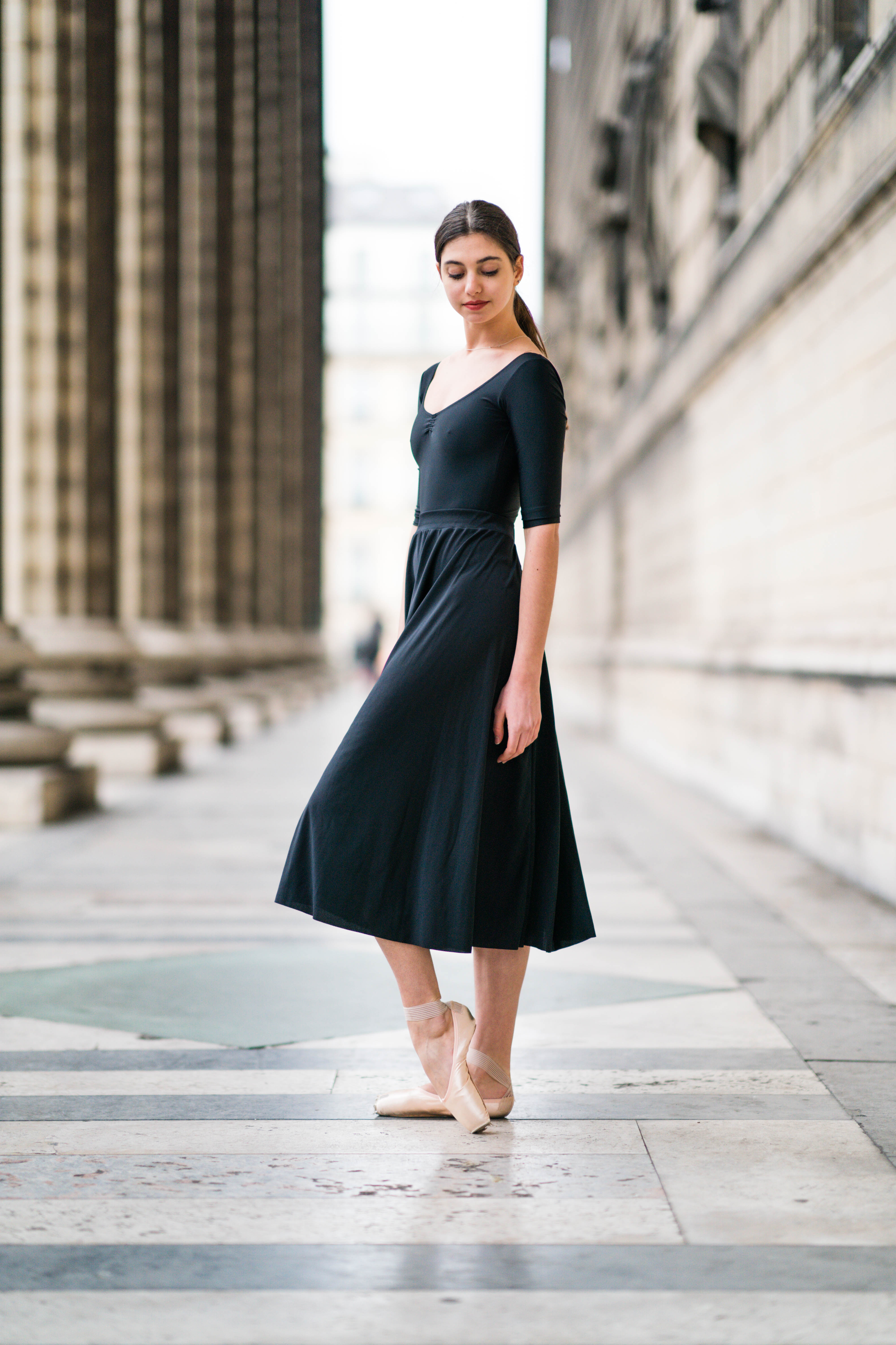 bardot black mididress